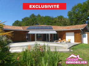Maison à vendre Lacanau avec piscine et jardin – façade sur terrain de 900m²